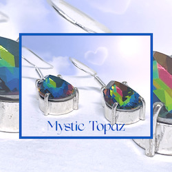 Patina silver Teardrop Mystic Topaz earrings