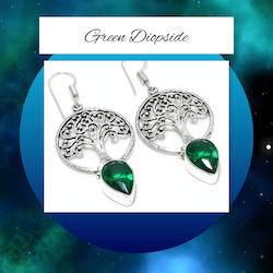 Tree of Life Chrome Diopside earrings