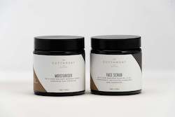 Peppermint Face Scrub (Charcoal) & Moisturiser Skincare Set