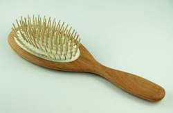 Bathroom Personal: Hair Brush - oval brush wooden pins