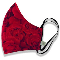 Face Masks: Womens Red Rose Face Mask