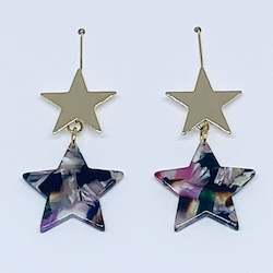 Jewellery: Double Star Drop Earrings