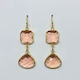 Double Peach and Gold Drop Earrings