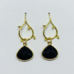 Jewellery: Black and Gold Leaf Earrings