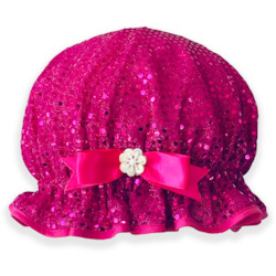 Shower Caps: Hot Pink Sequin Shower Cap