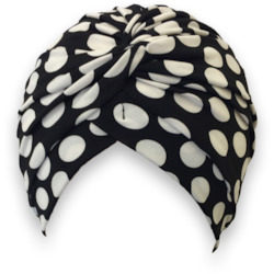 Shower Turbans: Black and White Spot Shower Turban