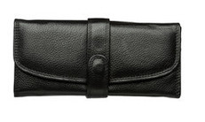 Products – Daisy Row: Black Leather Tab Purse - Daisy Row