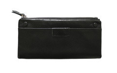 Products – Daisy Row: Black Leather Button Purse - Daisy Row