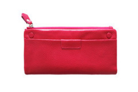 Products – Daisy Row: Berry Leather Button Purse - Daisy Row