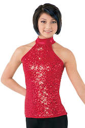 Costume Hire: Hire - Red Bling sequins top