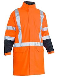 Protective clothing: BISLEY X Taped Hi Vis TTMC Stretch PU Rain Coat