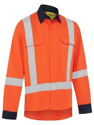 Protective clothing: BISLEY X Taped Hi Vis TTMC LS Cool Drill Shirt