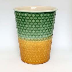 Coffee Cup - Jade & Gold Dimple