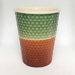 Dimple Range: Coffee Cup - Jade & Copper Dimple