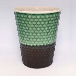 Coffee Cup - Jade & Black Dimple