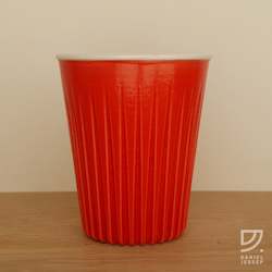 Coffee Cup - Red Fluted