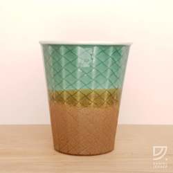 Coffee Cup - Jade & Copper Weave