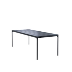 FOUR Indoor/Outdoor Dining Table 210x90 Black Aluminium Top & Frame