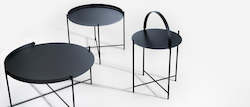 Furniture: EDGE Indoor/Outdoor Tray Table Ã62 cm - Black