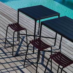 Furniture: FOUR Indoor/Outdoor Bar Leaner Table 160x90 Black Aluminium Top - Black Frame
