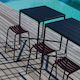 FOUR Indoor/Outdoor Bar Leaner Table 160x90 Black Aluminium Top - Black Frame