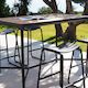 FOUR Indoor/Outdoor Bar Leaner Table 160x90 Bamboo Top - Black Frame