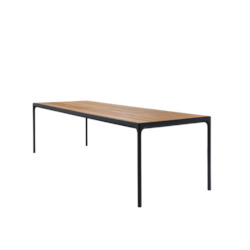 FOUR Indoor/Outdoor Dining Table 270x90 Bamboo Top / Black Frame