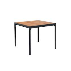 FOUR Indoor/Outdoor Table 90x90 Bamboo Top / Black Frame