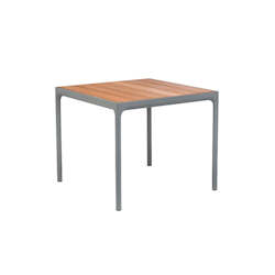 FOUR Indoor/Outdoor Table 90x90 Bamboo Top / Grey Frame