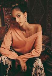 Womenswear: Getty Cotton/Cashmere Knit in Peach Sorbet