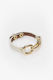 leather Gold Chain Link bracelet - Bone