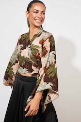 Womenswear: Cayman Wrap Top - Palms