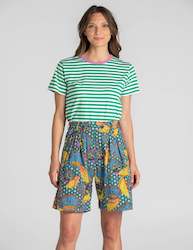 Womenswear: Sago Stripe Tee - Emerald Stripe