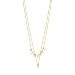 Sia Recycled Crystal Chain 2 in 1- Gold Plated