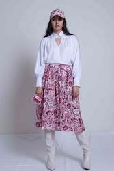 Sheryl May English Toile Linen Skirt