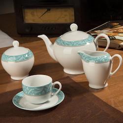 Wholesaling, all products (excluding storage and handling of goods): Tea Set - Athen Turquoise (17pcs)