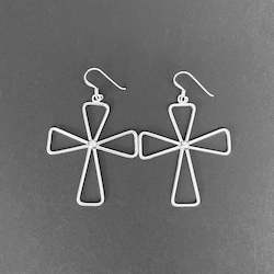 Clothing wholesaling: Sterling Silver Wire Cross Earring