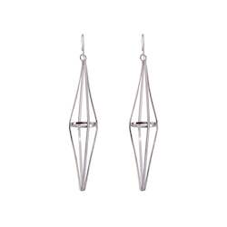 Sterling Silver Geometric Diamond Earring