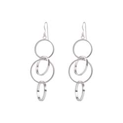 Sterling Silver Circles Drop Earring