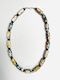 Coated Glass Cylinder Beaded Necklace