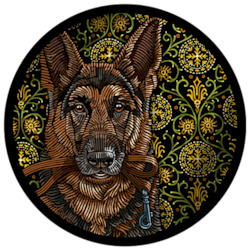 Doggieology Art - German Shepherd with pattern