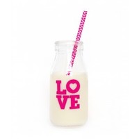 Pink love glass bottle pce