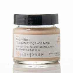Flower growing: Pure Peony Root Skin Clarifying Face Mask - for acne & blemish prone skin - 50mls glass pot