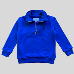 Zip Neck Sweatshirt - Sea Blue