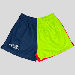 Frontpage: Work Shorts - Navy, Lime Green and Red