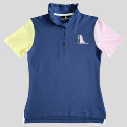 Daisy Ruffle Collar Polo S/S Shirt - Women's