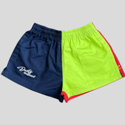 Frontpage: Children's Short - Navy, Lime Green and Red