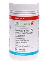 Clinicians omega 3 fish oil 1500mg - 200 capsules