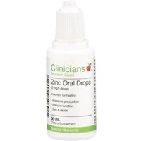 Clinicians zinc oral drops 30ml 1mg/drop