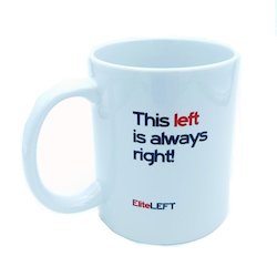 Merchandising: Coffee Mug with Left-Handed Slogans